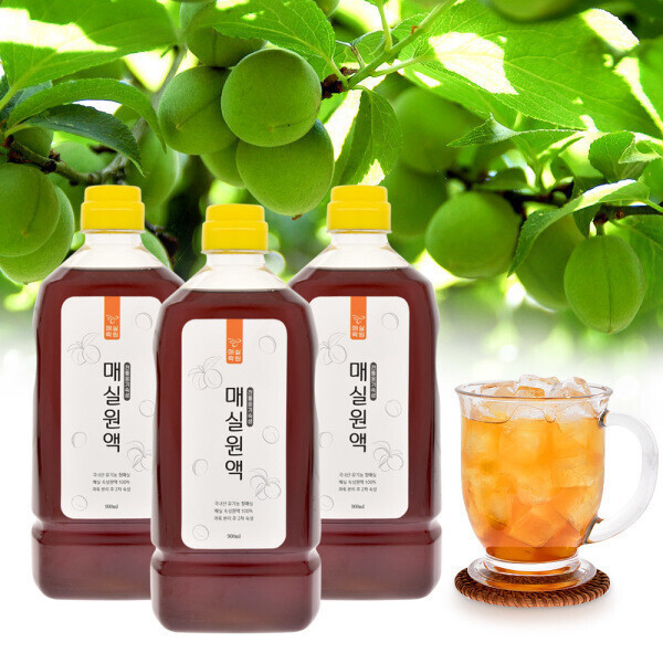 시즌특가 유기농매실숙성 매실원액 900mlx3병 매실청 / 50ml 꼬마매실액 사은품 증정