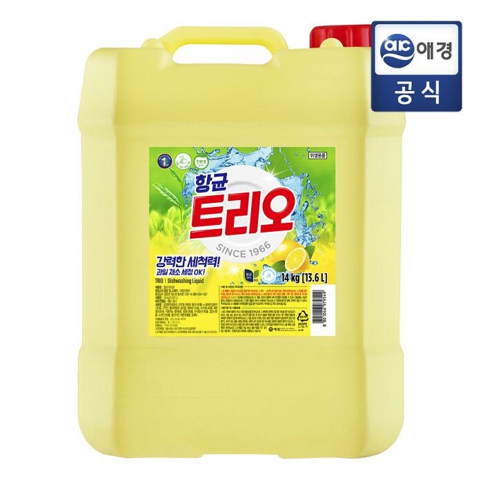 [트리오][포토리뷰300P]트리오 대용량 주방세제 14kg : 롯데ON