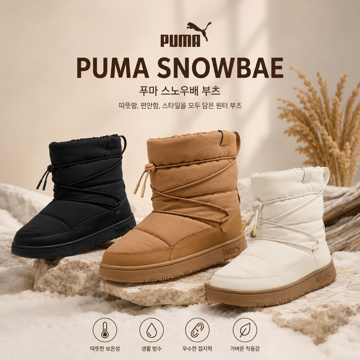 [푸마]스노우배 여성용 방한부츠 3종 택1 Snowbae Wns 393920-01,02,04 : 롯데ON