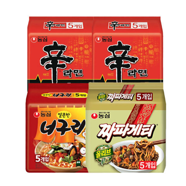 신라면 10입 + 너구리 5입 + 짜파게티 5입 (총 20봉)