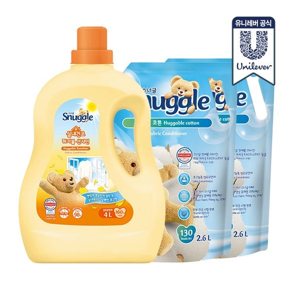 [스너글][최종가 : 31,900원]스너글 초고농축 섬유유연제 4L + 2.6L 2개(총 9.2L) +)세탁망 증정 허거블코튼/허거블선샤인 외 : 롯데ON