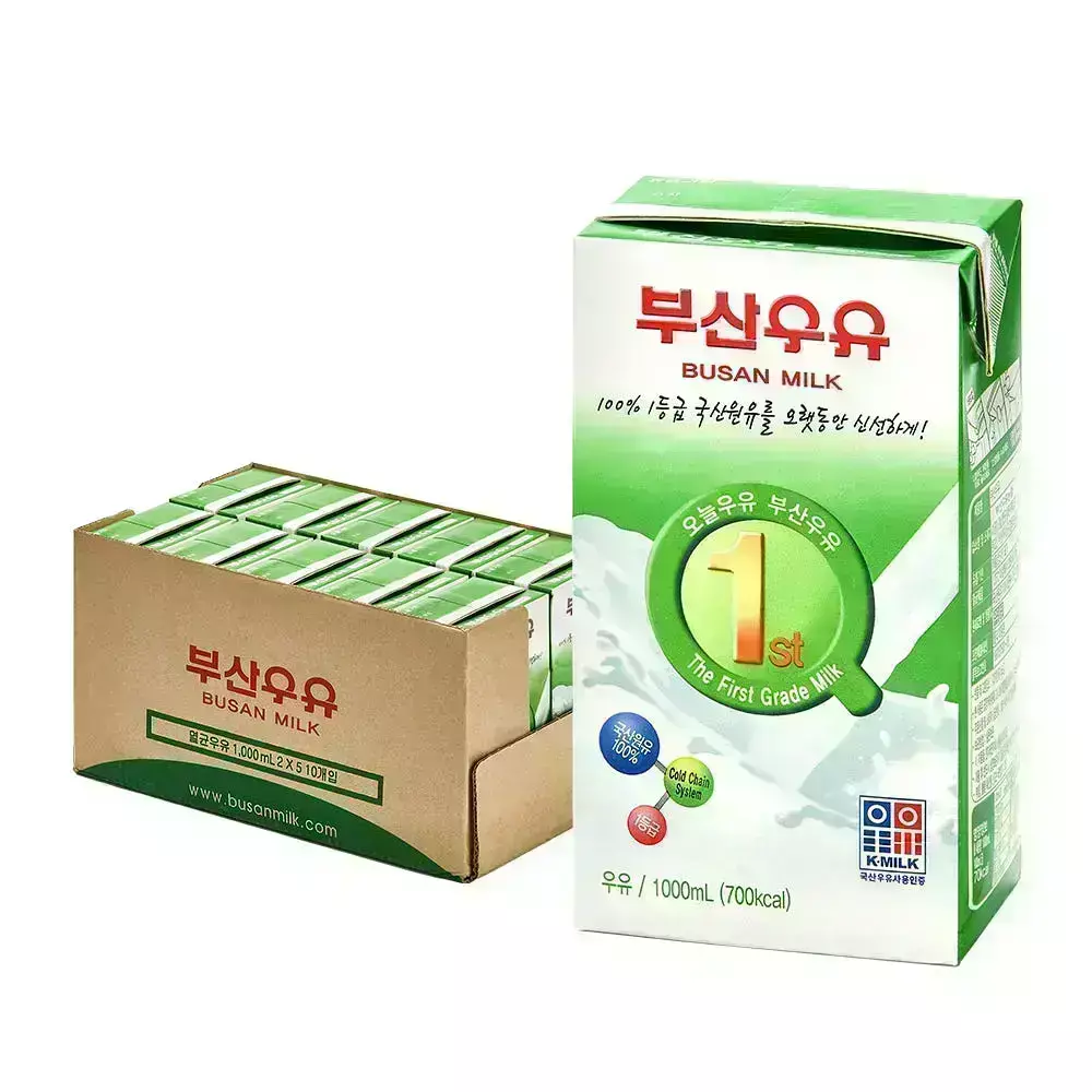 부산우유 멸균우유 흰우유 1,000ml x 10개
