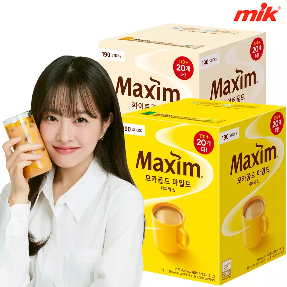 [10% 중복쿠 폰]맥심 모카골드/ 화이트골드 커피믹스 190T 1개/2개 외 [믹스커피/카누/라떼/다카페인/다크]