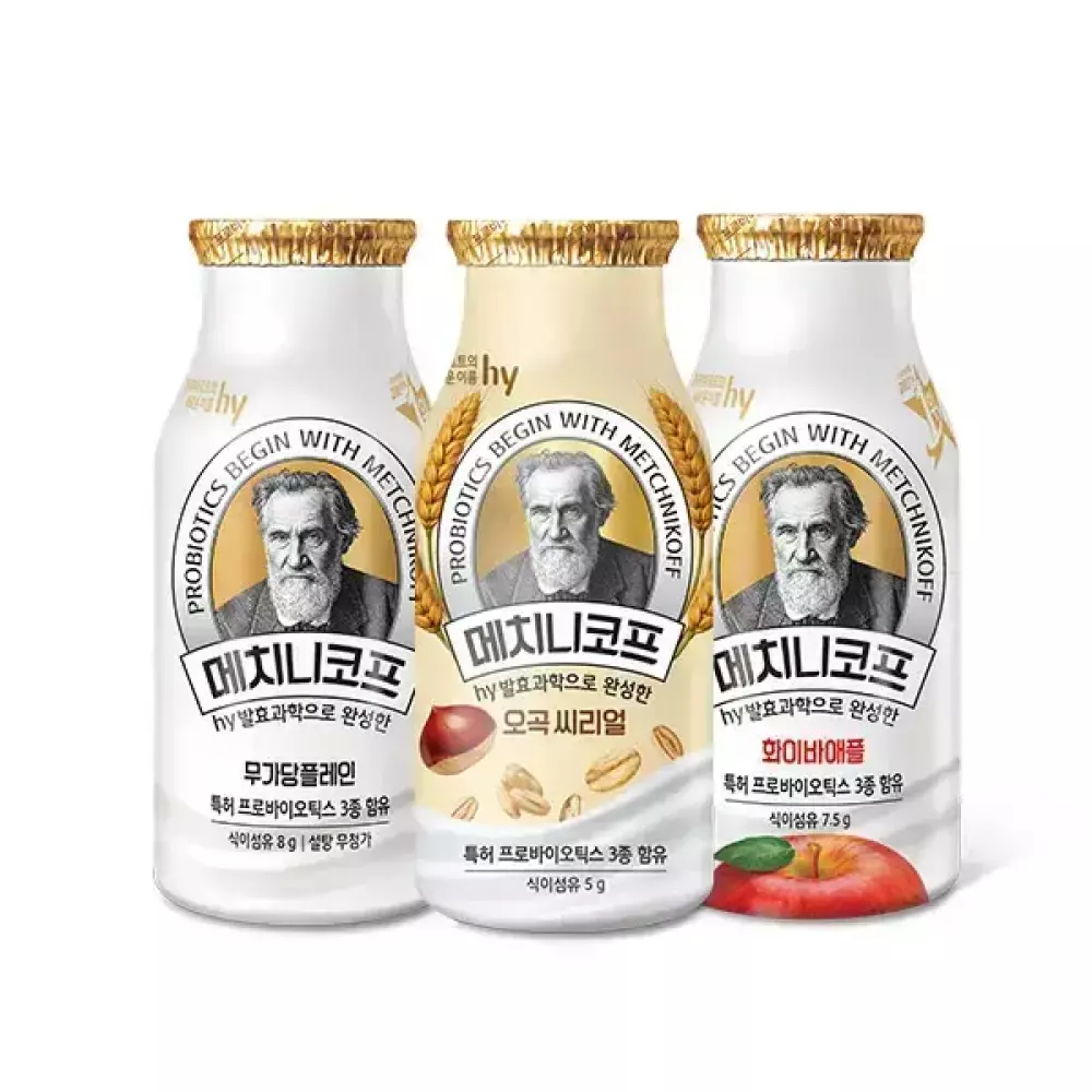 메치니코프 무가당플레인/화이바애플/오곡씨리얼 140ml 24개 택1