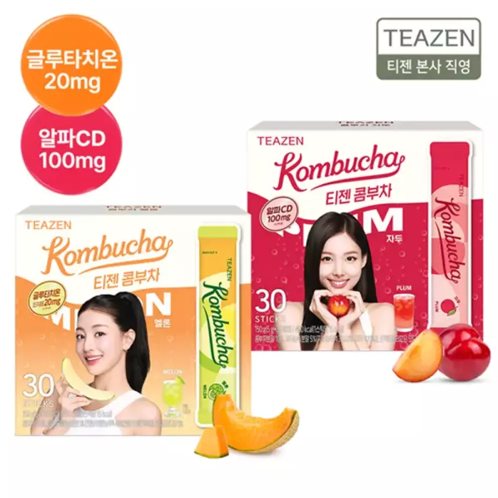 티젠 콤부차! 멜론 & 자두 외 30스틱+30스틱 골라담기