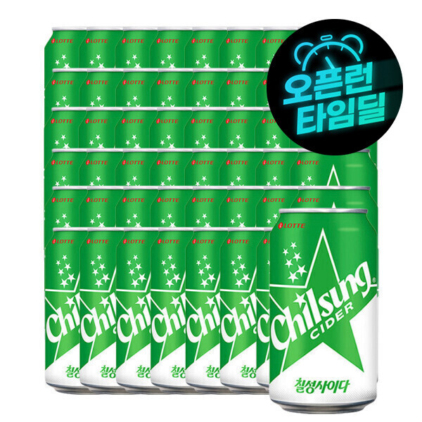 (타임딜) 칠성사이다 350ml 48캔 (2박스)