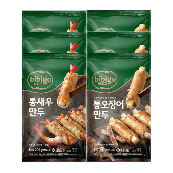 비비고 통새우만두 200g 3개 + 비비고 통오징어만두 200g 3개
