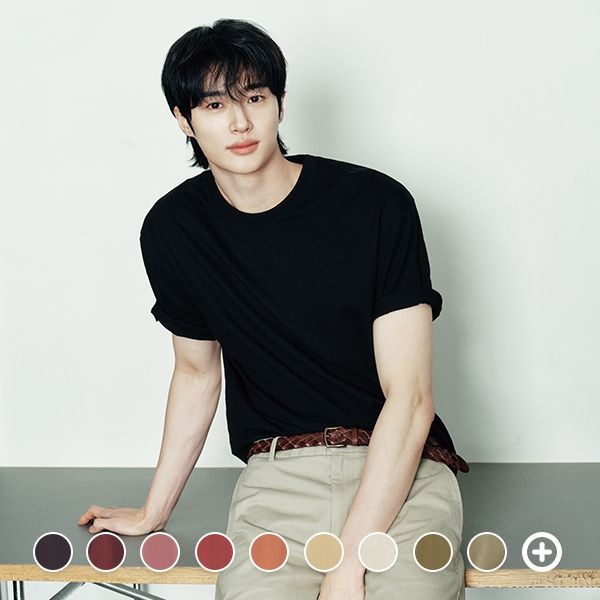 [지오다노]026540 [변우석] 코튼 저지 크루넥 반팔 티셔츠 : 롯데ON