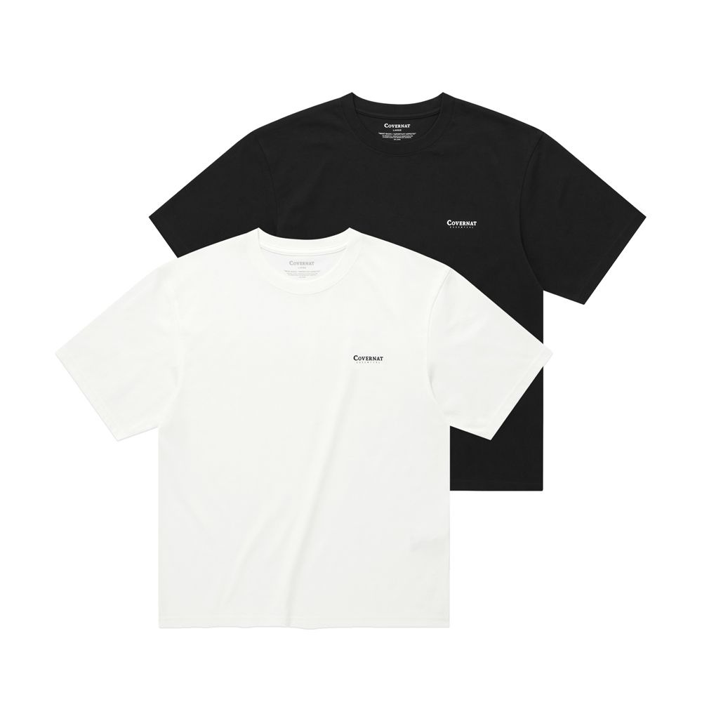 [커버낫]쿨 코튼 2-PACK 티셔츠 블랙 : 롯데ON