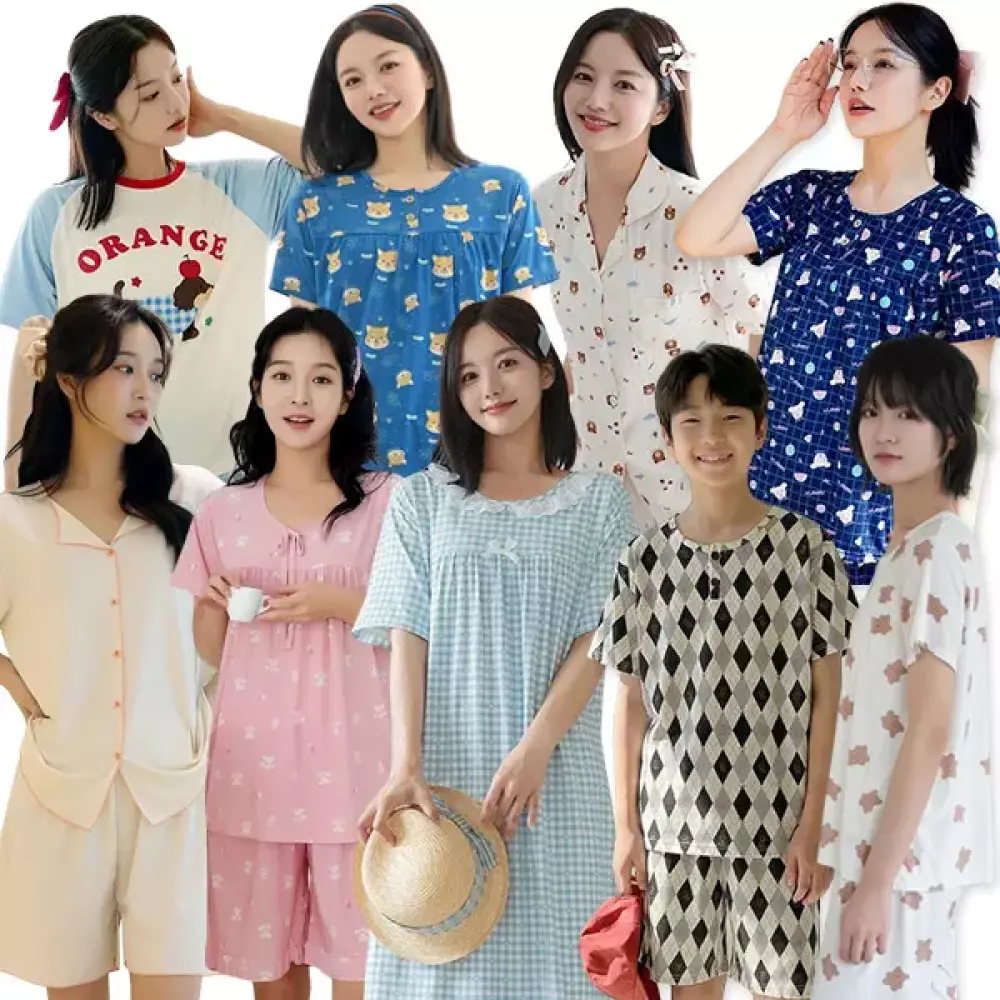 30% 모스트맘 국민 홈웨어/냉감 세트/냉감 원피스/반팔파자마/커플/주니어잠옷/파자마 세트