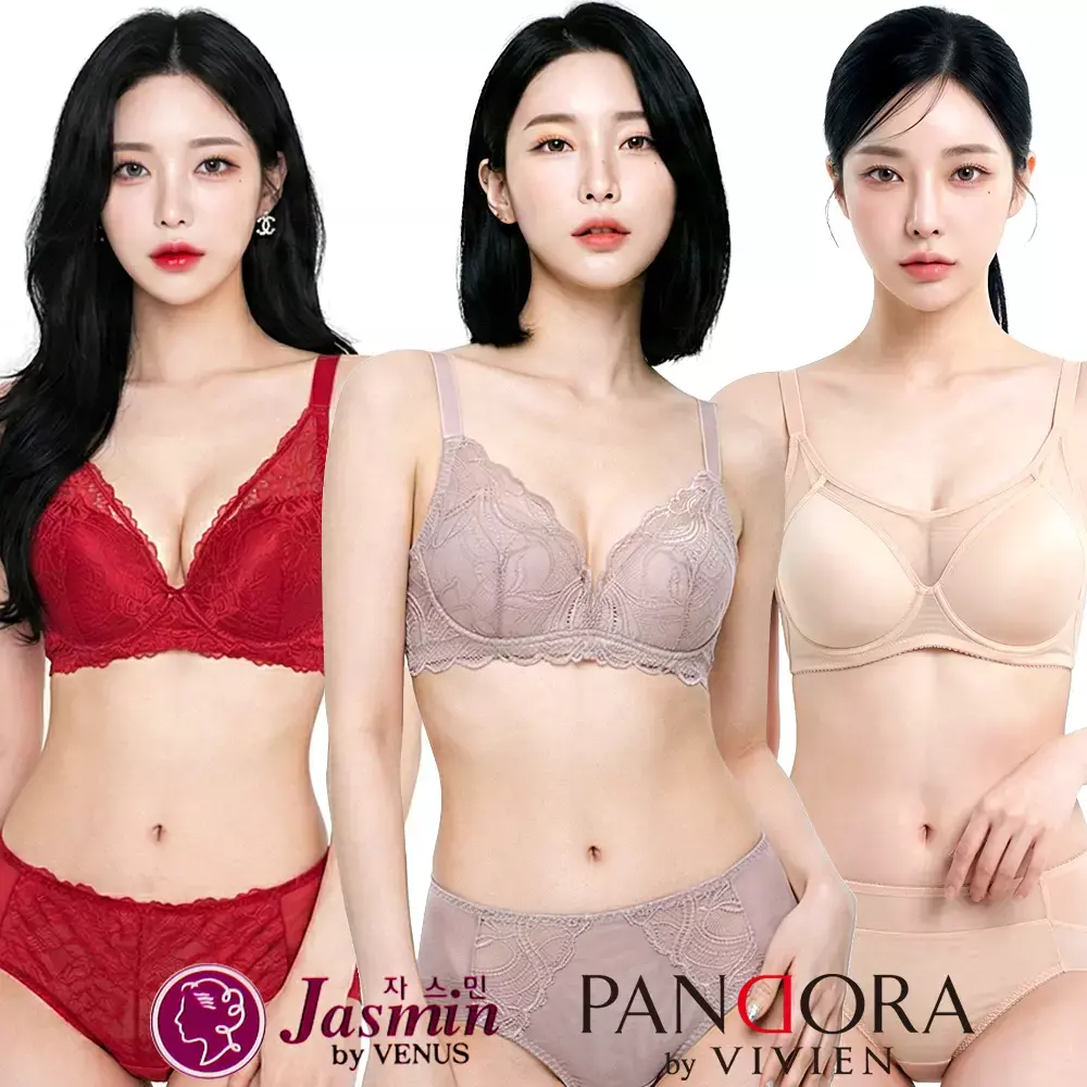 비비안 비너스 편한 노와이어 브라 팬티 세트 여름 빅사이즈 홑겹 레이스 마담 브래지어 노패드 와이어리스 심리스 노라인 스포츠 브라탑 보정 편안한 여성 속옷