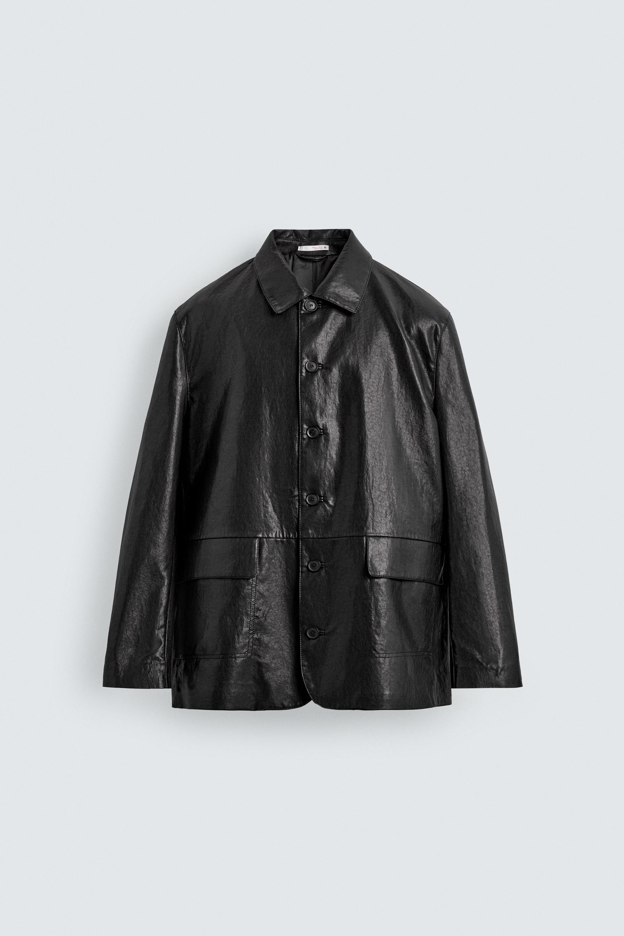 [자라]ZARA 자라 편안한 핏의 인조 가죽 오버셔츠 3548 430 800 : 롯데ON