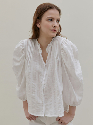 [W컨셉 단독] Masella Volume Blouse_White