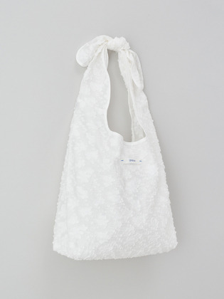 [W컨셉 단독] Flower Embroidered Bag_White