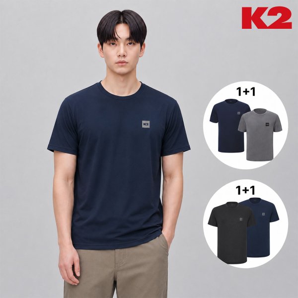 (신세계강남점)2PACK 남여공용 기능성 반팔 라운드 BOOST ON_1+1 멜란지 밸류 패키지 (GMM26281/GMM2...