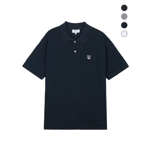 폭스 헤드 패치 카라 반팔 티셔츠 (4COLOR)