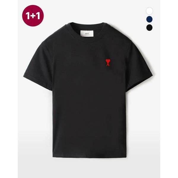 [한정수량 1+1] 아미드꾀흐 스몰 하트 로고 반팔티 (3 COLOR)