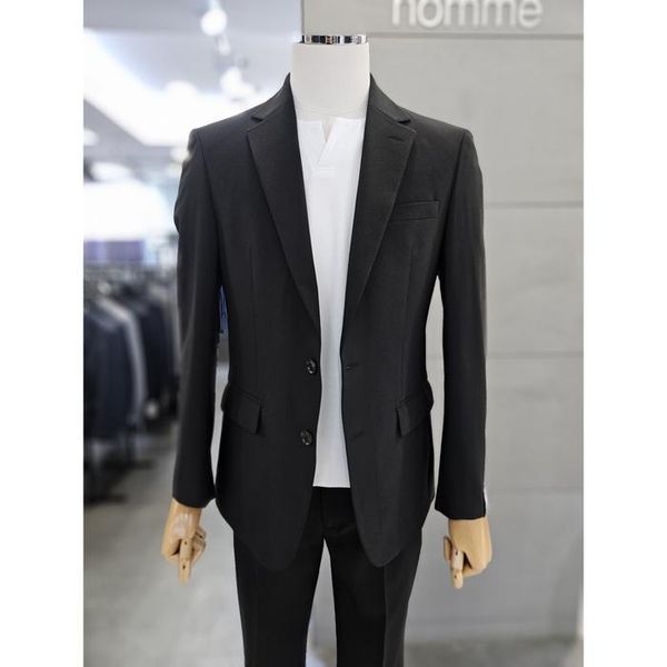 세이브존03 바쏘옴므 25S/S 봄 여름 블랙 스트레치 스판 캐주얼 셋업수트 WSAGZ2JK64ABKA