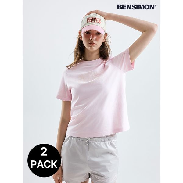 [하프단독][2PACK] 26SS 여성 오가닉 코튼 100% 반팔티셔츠 (6color)