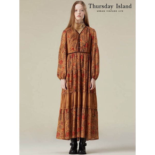 [Thursday Island] 벨벳테잎 맥시 원피스(T236MOP150W)