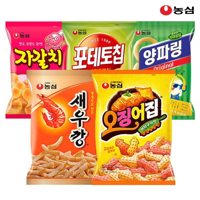 [농심][가격인상전마지막할인] 농심새우깡4봉+자갈치4봉+양파링4봉+오징어집4봉 : 롯데ON