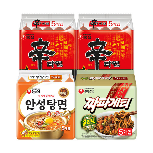신라면10입 +안성탕면5입 +짜파게티5입 (총 20봉)