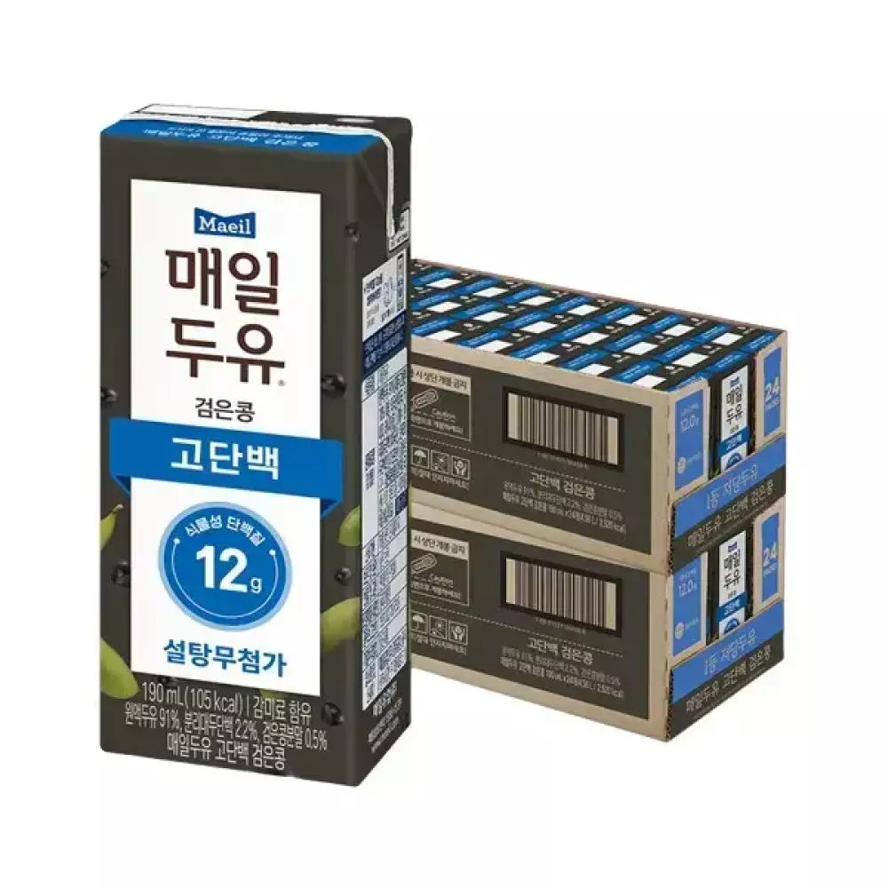 [매일] 매일두유 검은콩 고단백 190ml, 48개