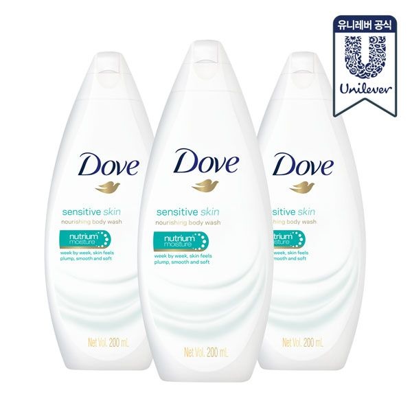 [도브][최종가 6,500원]도브 센서티브 바디워시 200ml x 3개[소비기한 27년 2월 20일까지] : 롯데ON