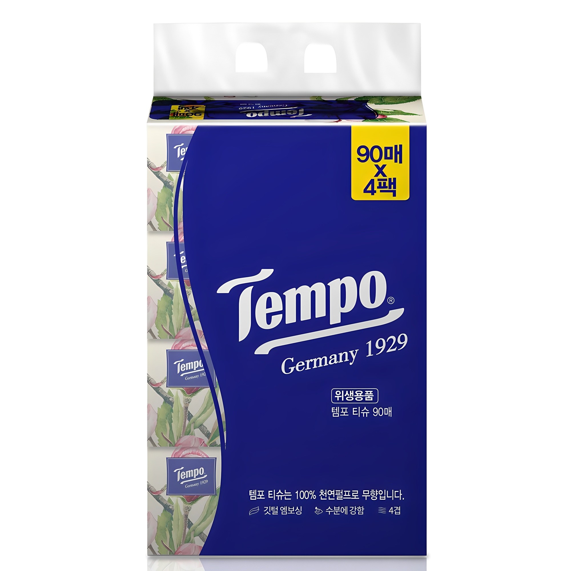 Tempo 천연펄프 미용티슈 4겹