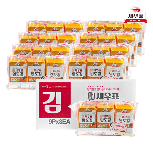 (신선집중) 새우표 완도 프리미엄 도시락김 4g 36봉+36봉 (총 72봉) / 수산식품 명인