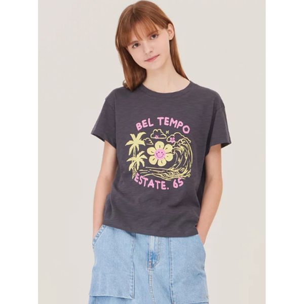 스마일 플라워 썸머 티셔츠 BATSB3631