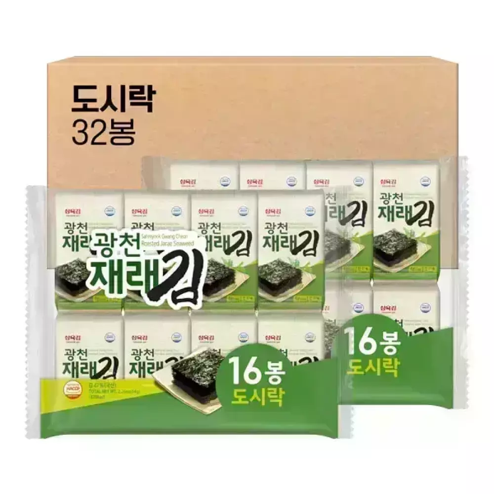 삼육김 광천 재래 도시락김 4g, 32봉