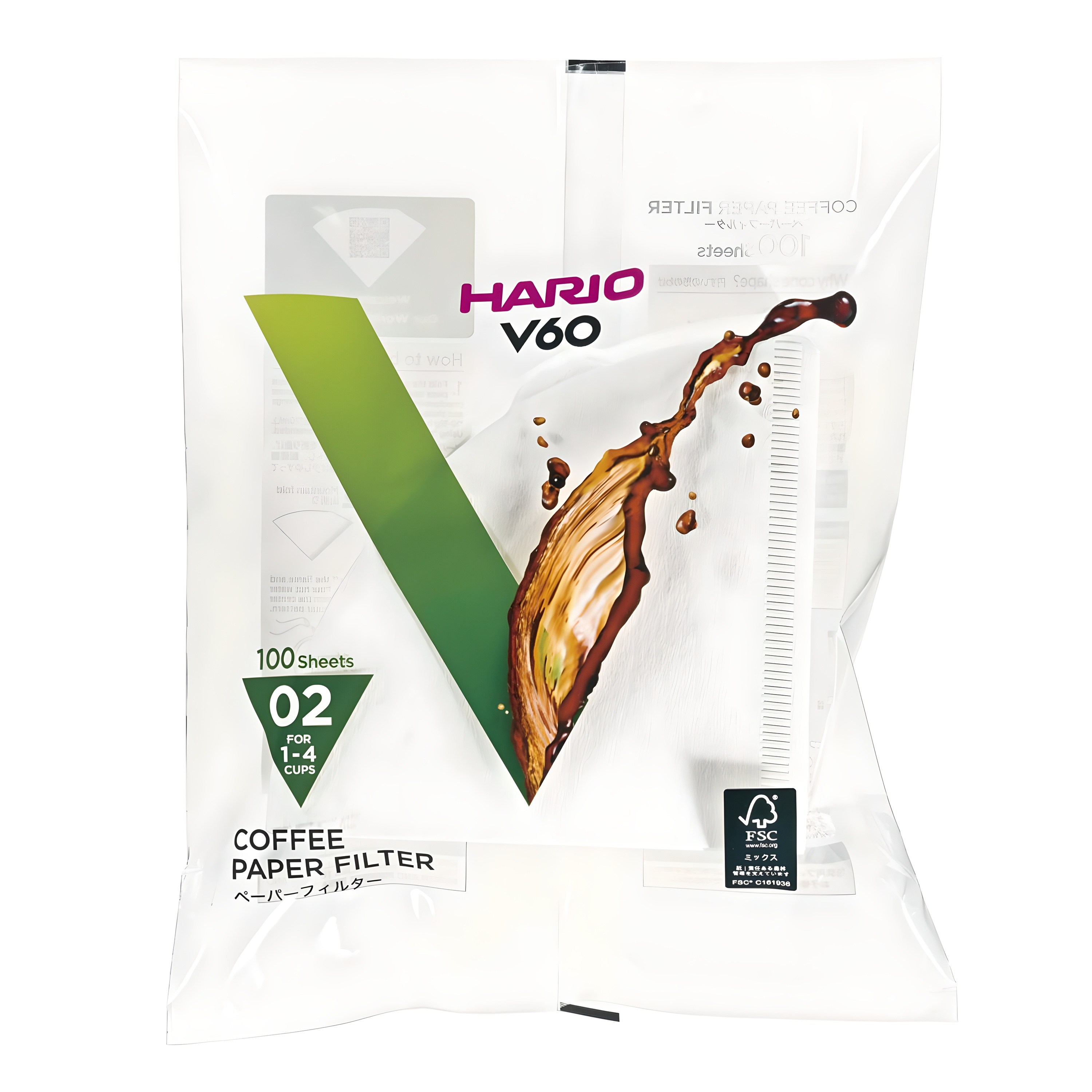 하리오 V60 종이필터 02 화이트 VCF-02-100W