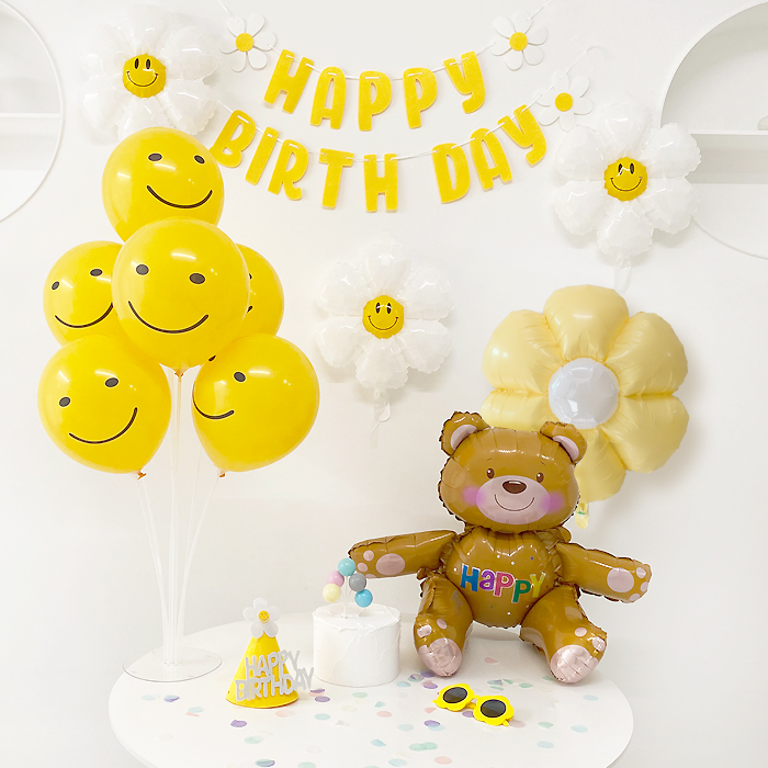 코멧 곰돌이 생일파티 파티풍선 세트