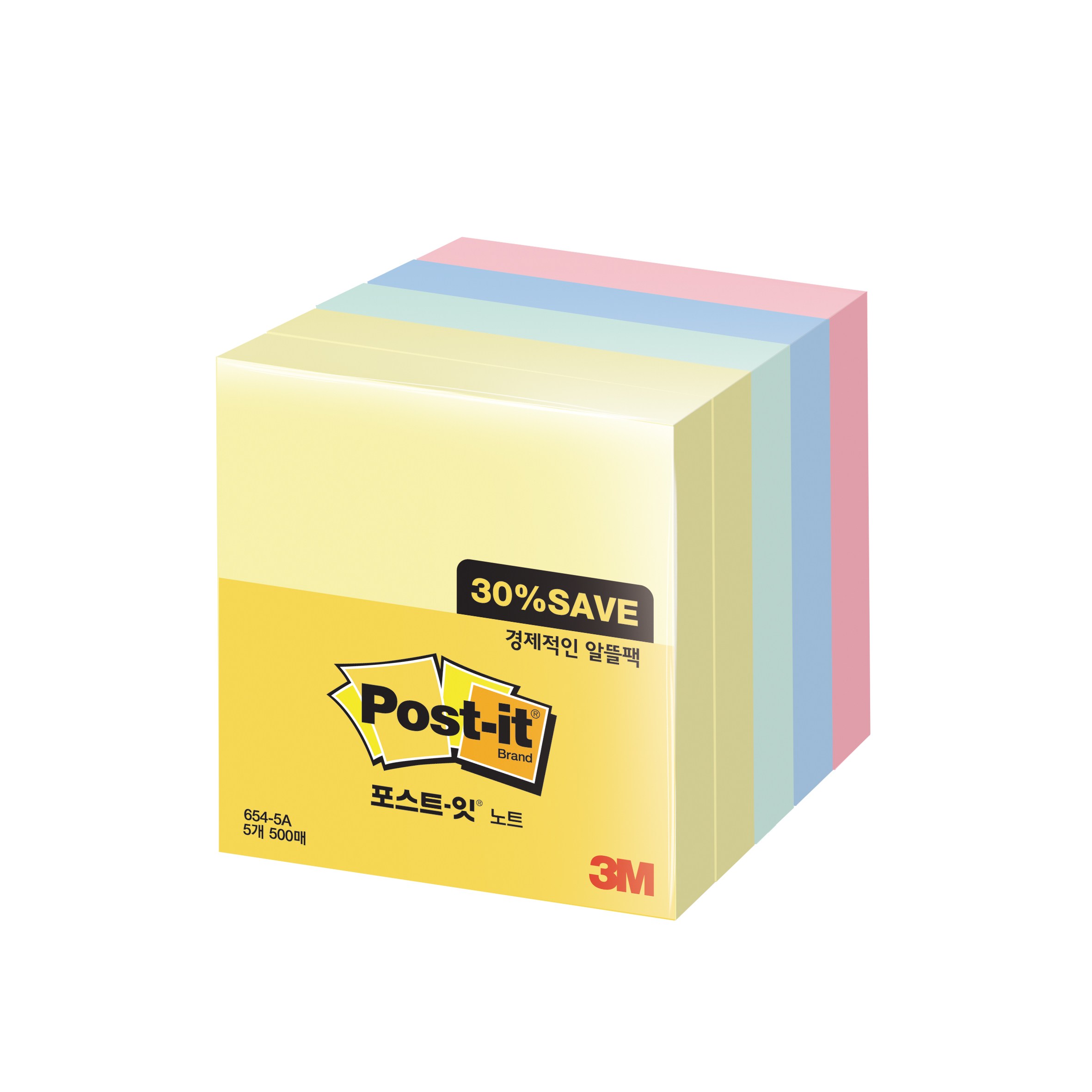 쓰리엠 포스트잇 알뜰팩 76 x 76 mm 654-5A