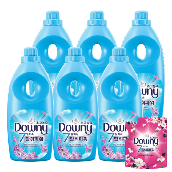 (10%결제할인)다우니 탈취파워 섬유유연제 레몬그라스와 라일락 1L 6개 +다우니 200ml 1개 증정