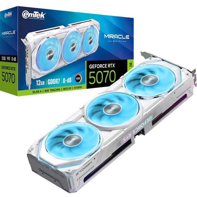  이엠텍 지포스 RTX 5070 MIRACLE WHITE D7 12GB