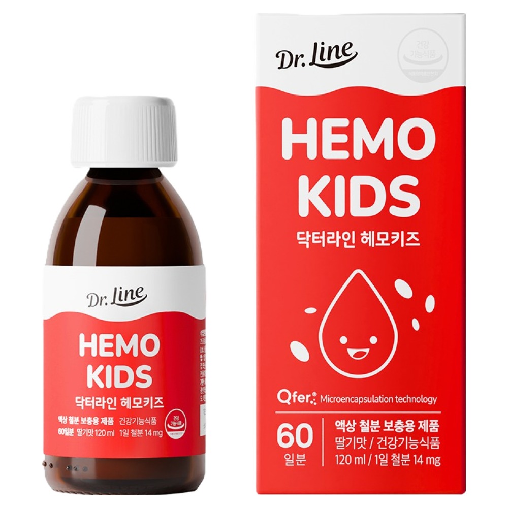 닥터라인 헤모키즈 맛있는 딸기맛 유아철분제