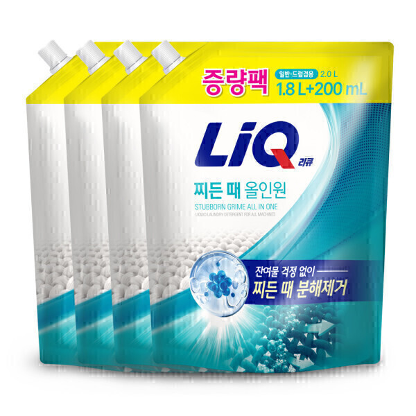 (대용량 증량팩)리큐 찌든때 올인원 2L (1.8L+200ml) 4개 일반/드럼겸용