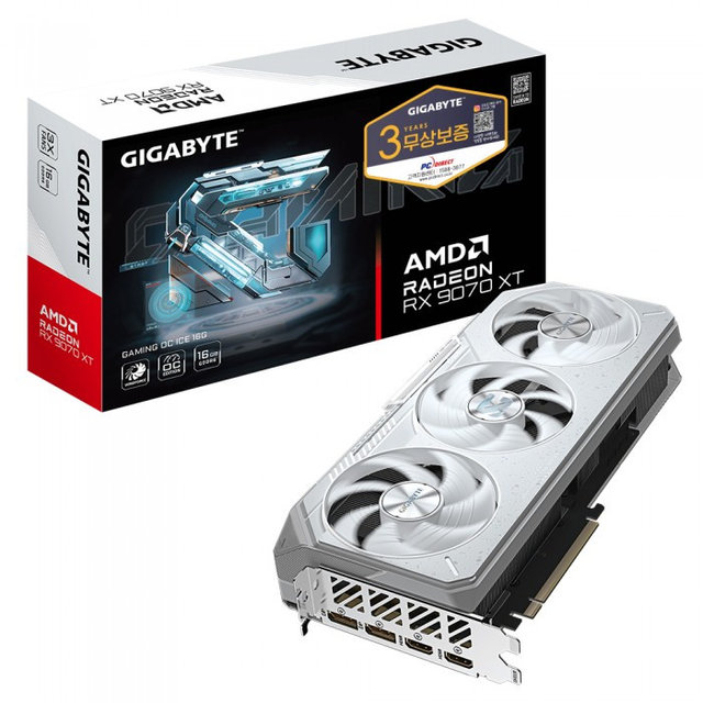  GIGABYTE 라데온 RX 9070 XT GAMING OC ICE D6 16GB 피씨디렉트S