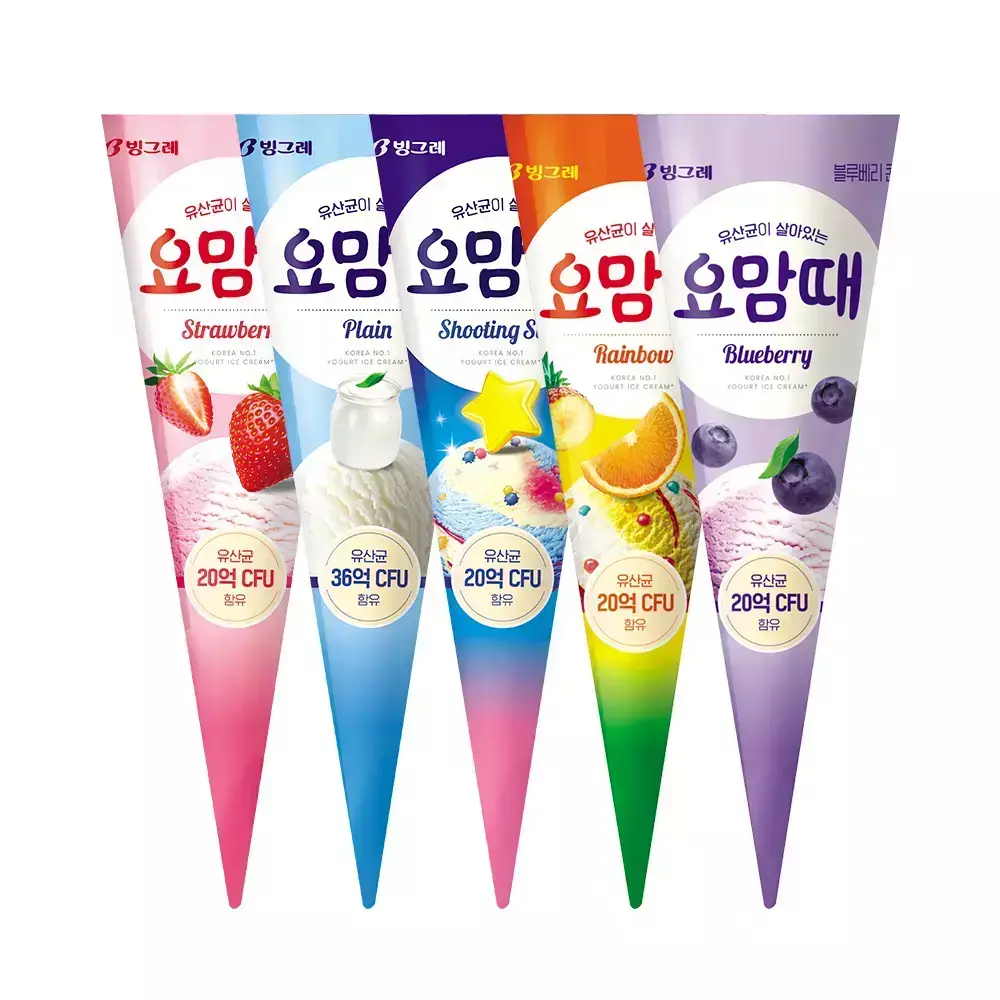 빙그레 요맘때콘 5종 12개 24개 골라담기 / 플레인 스트로베리 슈팅스타 레인보우 블루베리