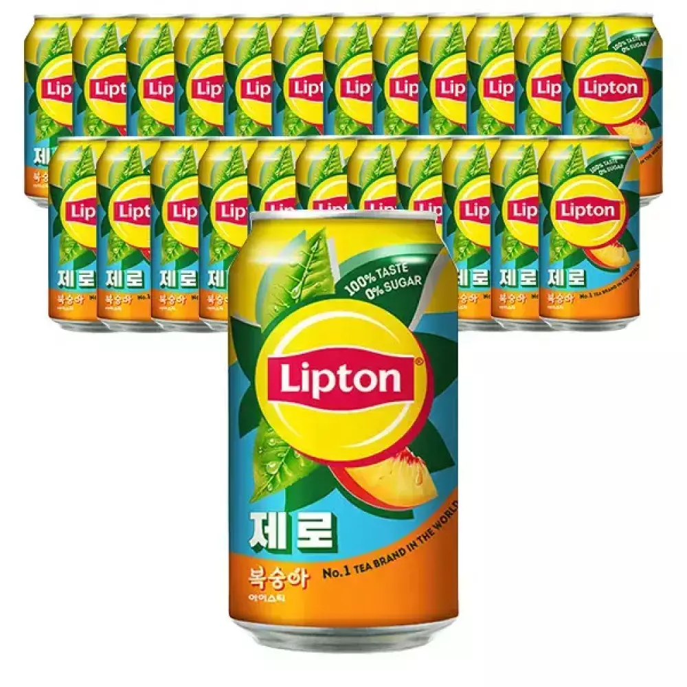 립톤 제로 아이스티 복숭아 355ml캔, 24개