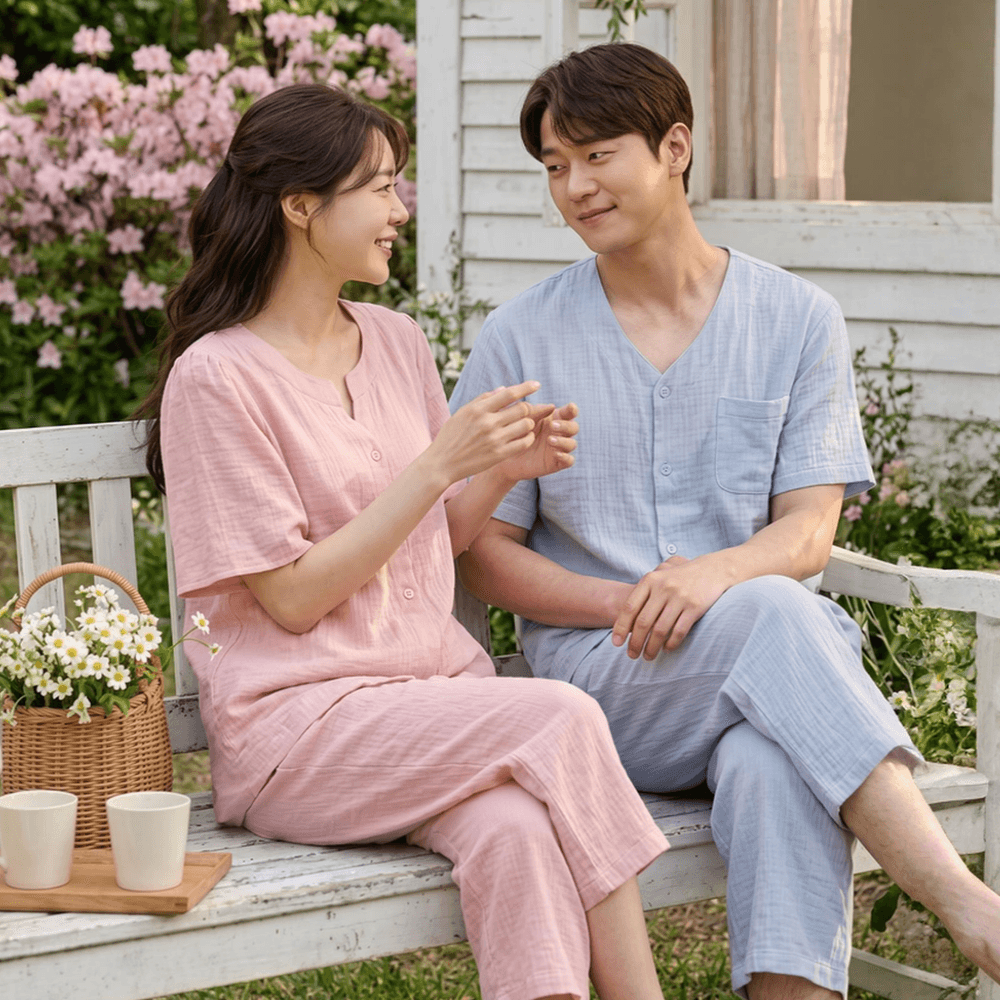 [아네타][포토리뷰 2000P] 3종세트 올인원 아이스 린넨 인견 남/여파자마 3종세트 택1 : 롯데ON