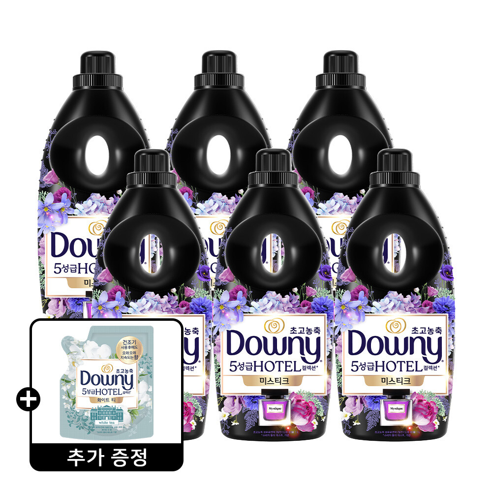 다우니 호텔컬렉션 섬유유연제 미스티크 1L 6개 +다우니 화이트티 200mL