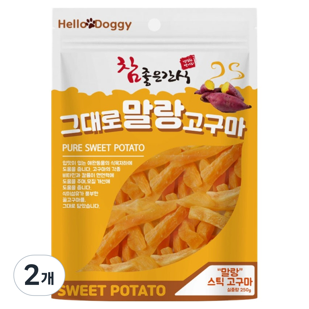 헬로도기 강아지 참좋은간식 그대로 말랑 고구마 스틱 간식