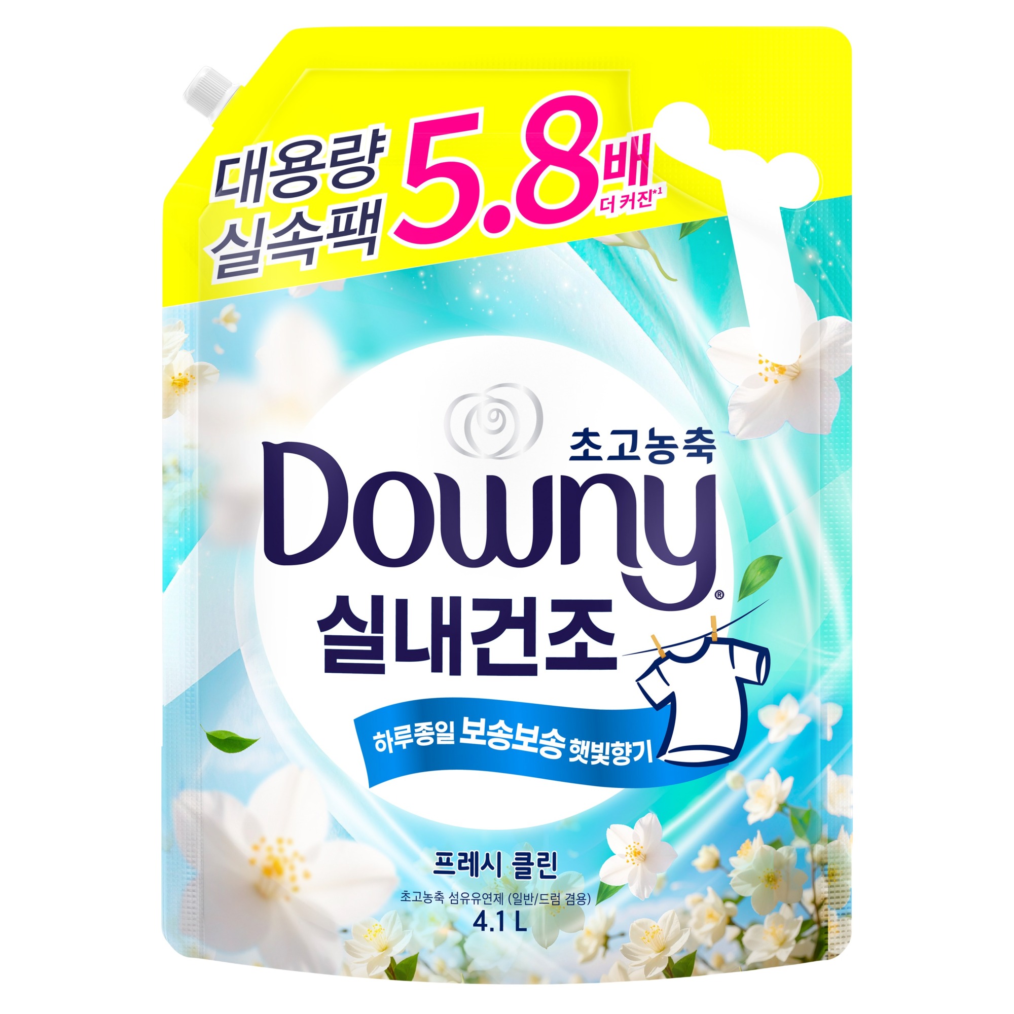 다우니 실내건조 초고농축 섬유유연제 프레시 클린 자스민향 리필
