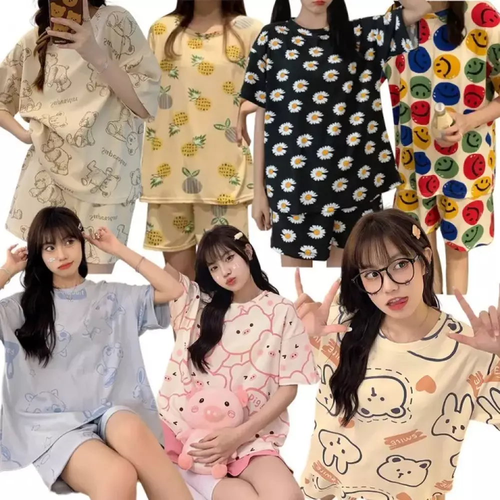 *15종 여름 잠옷 파자마 원피스 홈웨어 상하세트 상하세트 잠옷세트 반바지 츄리닝 여름 파자마 반팔세트