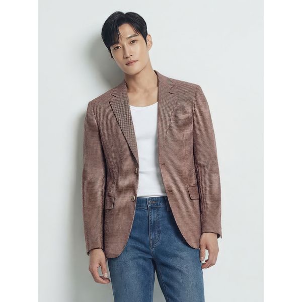 [PAT 남성] 체크 패턴 테일러드 린넨 자켓_1K31201