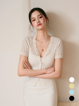 WAVE SHEER TEXTURE CARDIGAN (4COLOR)
