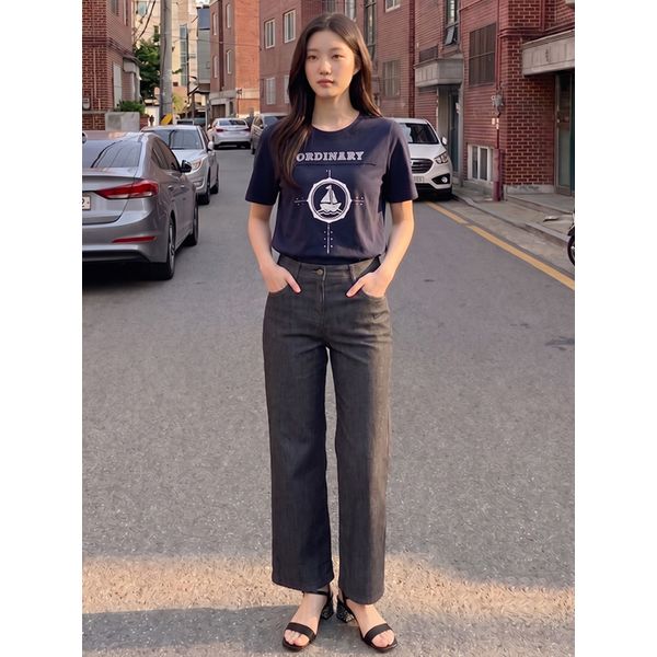 [지센] (기본/롱)(4컬러) 핏센 빈티지 세미와이드 데님팬츠 LOPTQ403